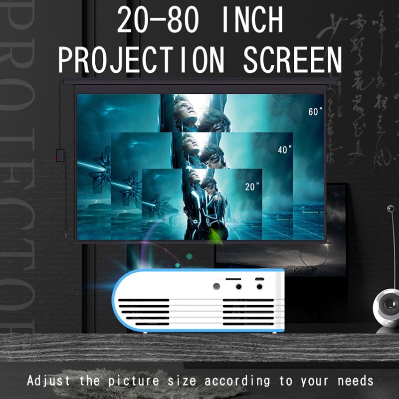 7000 Lumen 1080P Mini LED 3D Beamer Heimat Kino Theater Video Multimedia USB
