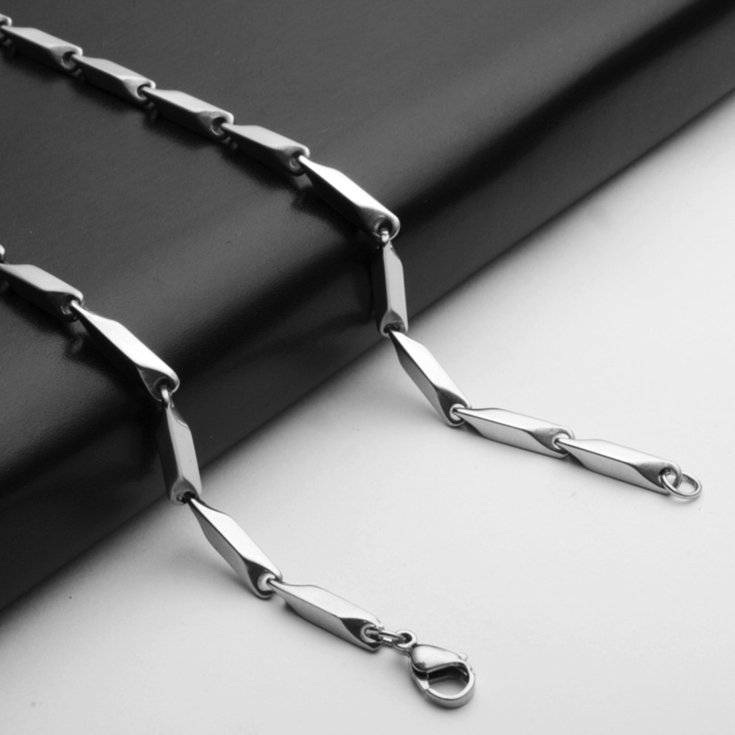 REGELIN-Cadena de acero inoxidable 316 de 45/50/60/70/cm de longitud, cierre de langosta, cadena Simple para para hombre