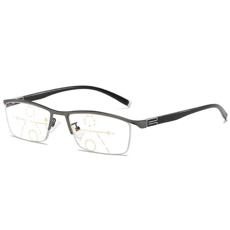 Meekleurende leesbrillen heren halve rand progressieve presbyopiebrillen zonnebrillen verkleuring dioptrieën multifocale brillen