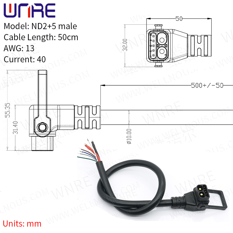 Scooter Socket E-Bike Battery Connector 30-50A IP67 2+5 2+0 Waterproof Plug Electric Bike Charging Port Cable Plug Batteries: army green / 5-9Pcs