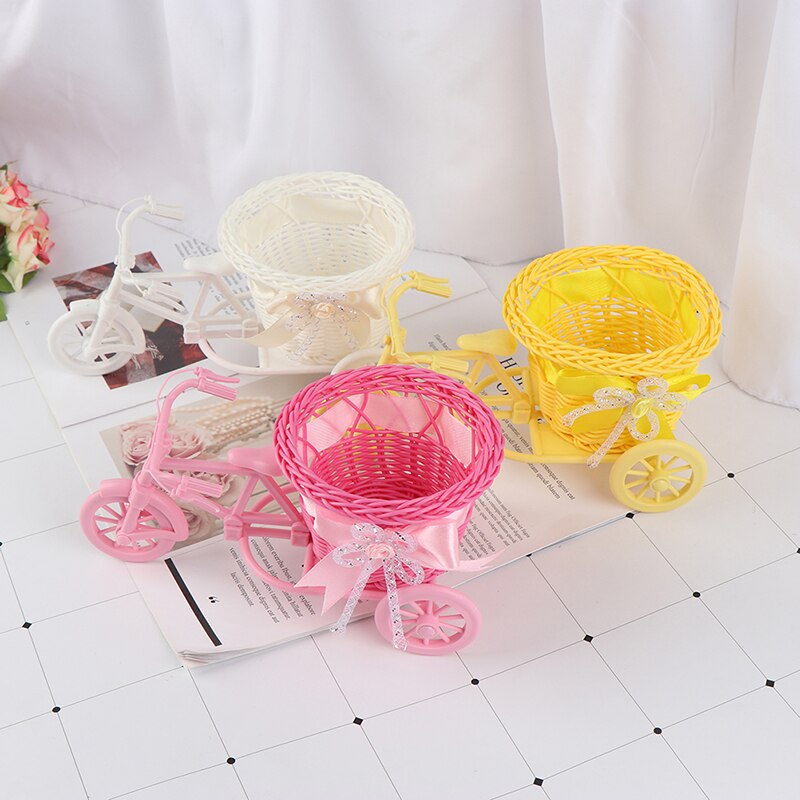 1Pc grande roue panier rond rotin flotteurs fleur Vase pots de fleurs conteneurs petite fleur vélo/Pot de fleur