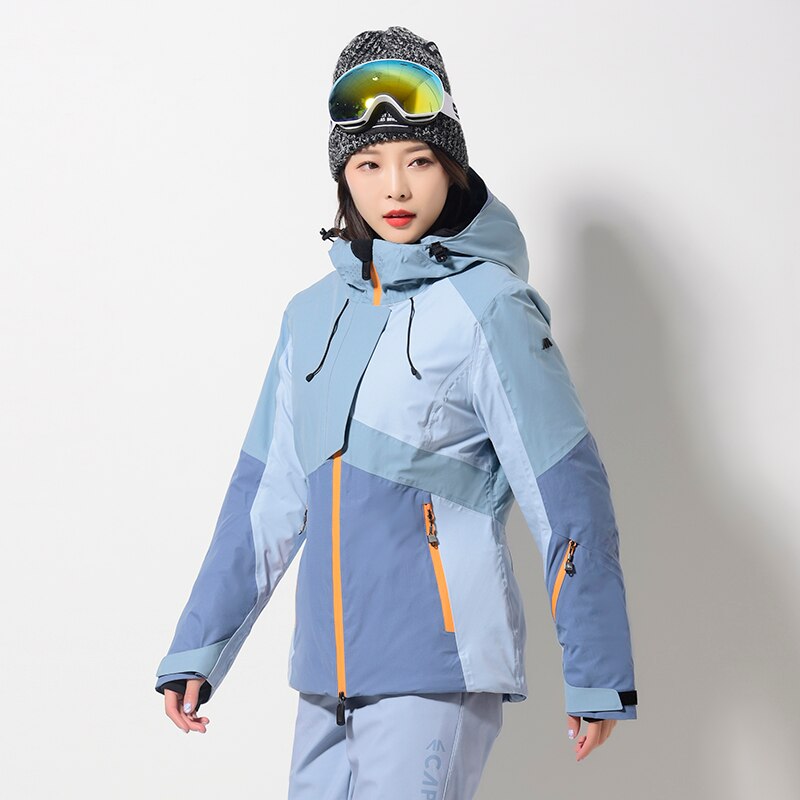 Veste de Ski d'hiver pour femme, sweat à capuche, coupe-vent, imperméable, épais, respirant, manteau de neige , vêtements d'extérieur