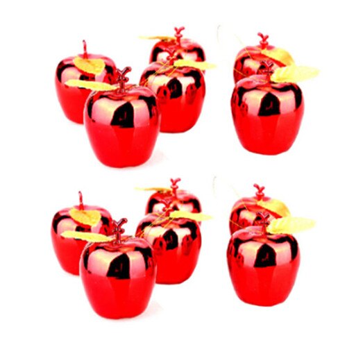 12pcs Christmas Tree Xmas Balls Decorations Gold Red Apple Baubles Party Wedding Pedant Hanging Ornament