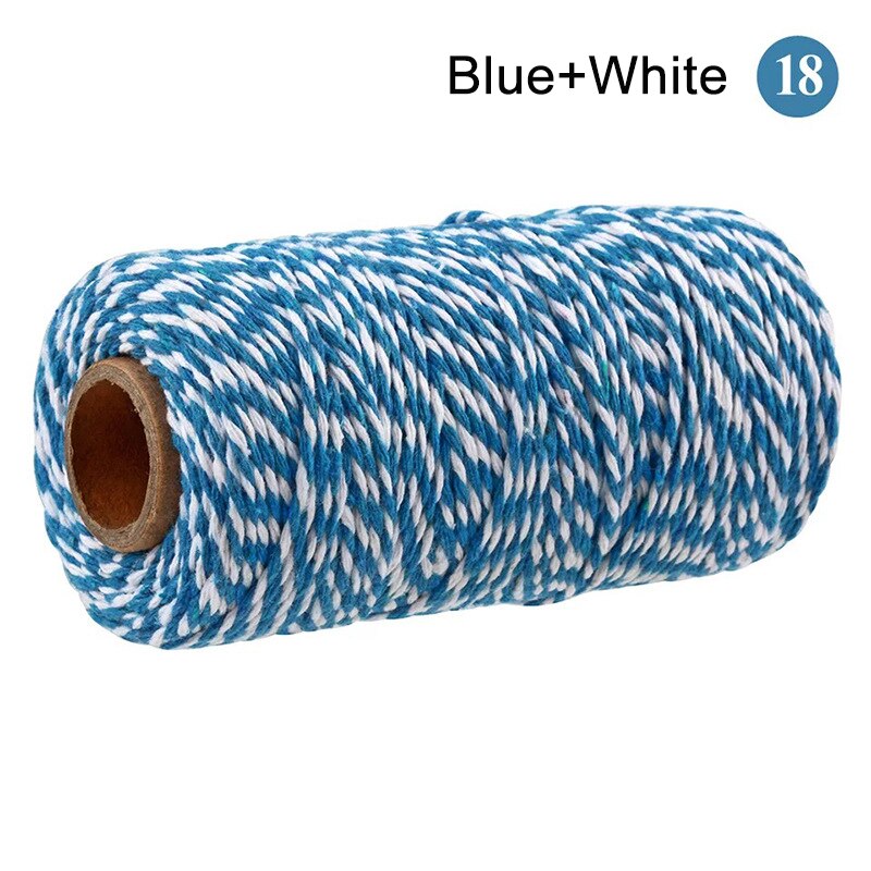 100M/Roll Cotton Cord Baker Twine String Colorful Cotton Craft Twine Home for Textile Packaging Christmas DIY Wedding Decor