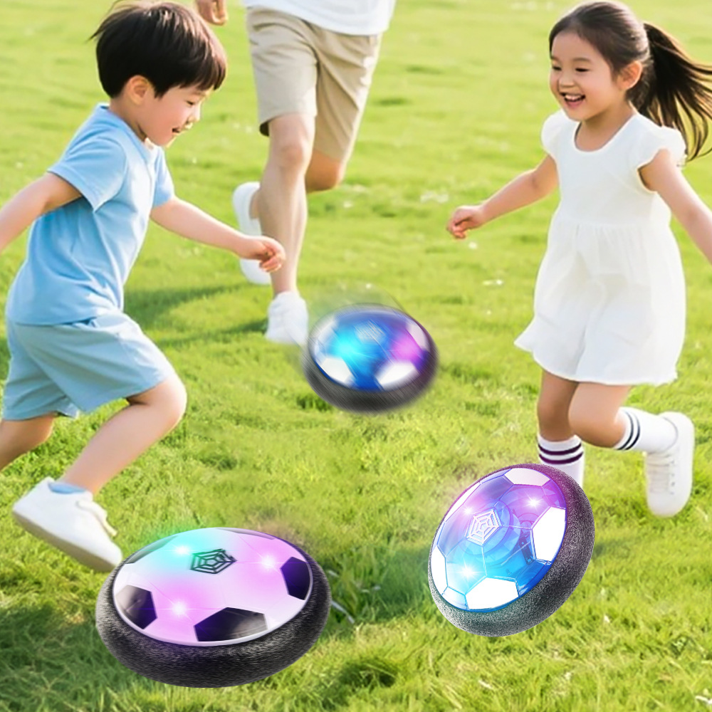 Electric Soccer Ball Hover Soccer Ball LED Light Projector Suspended Football Toys Gliding Air Cushion Floating Foam Kids
