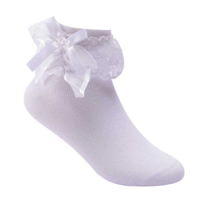 Bomuld dansestrømper børn blomst blonder solide børn pigestrømper blomster ballet anti-skrid sports åndbar sok 5-12y