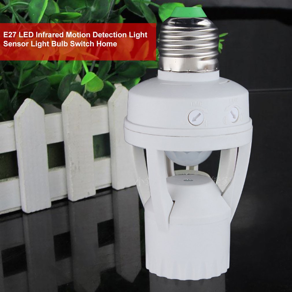 100-220V Socket E27 Converter Met Pir Motion Sensor Ampul Led E27 Lampvoet Intelligente Gloeilamp Schakelaar