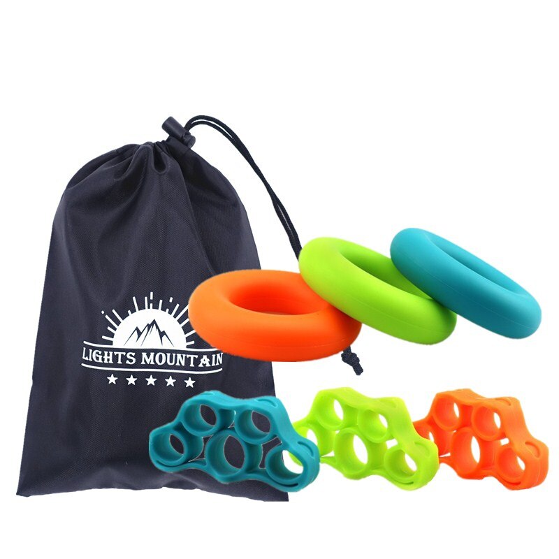 Hand Grip Strengthener Exerciser Kit Finger Stretcher Tools Resistance Bands Trainer Improve Dexterity Speed Up Rehabilitation: MULTI