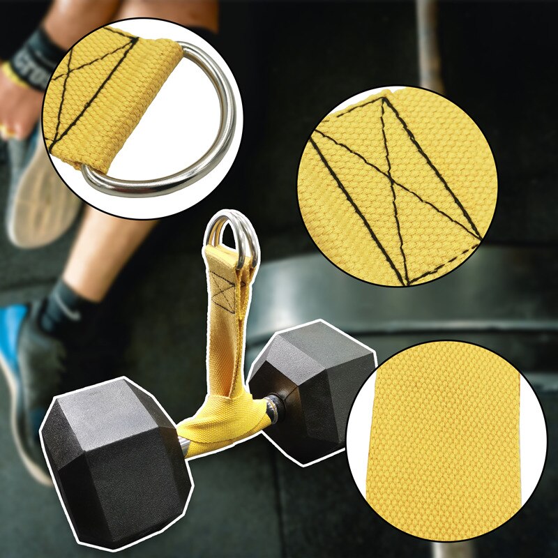 THEFITGUY Dumbbell & Barbell Loading Straps | Attachment Straps For Dips, Pullups, Squats | Ultra Strong, Heavy Duty & Secured | Attach Any Dumbbell & Barbell To Any Dip Belt | 8 & 6 Straps Included
