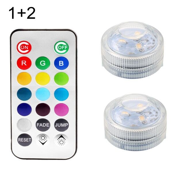 13 Kleuren Smd 3528 Rgb Led Dompelpompen Onderwater IP68 Licht Met Afstandsbediening Lamp Voor Badkamer Zwembad Fontein Decor: 1 controller 2 lamps