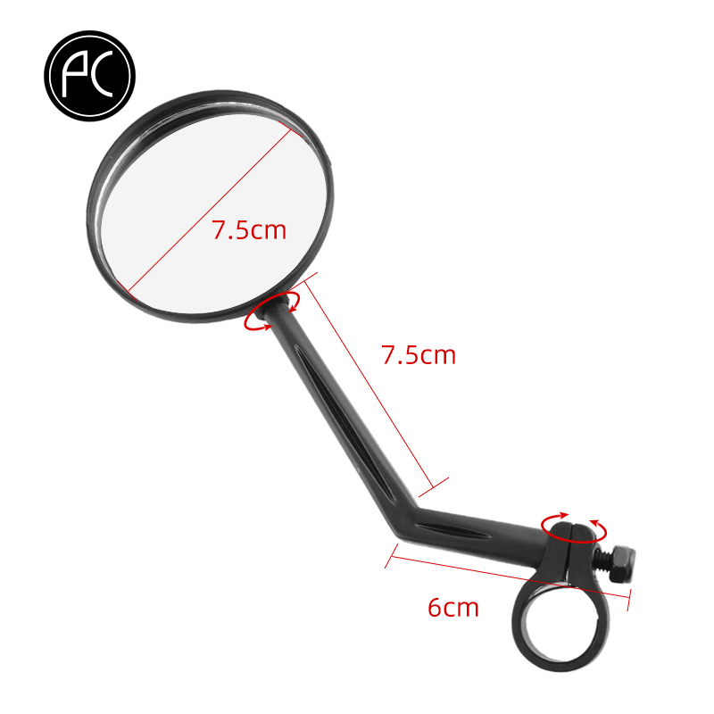 PCycling bicicleta espejo retrovisor bicicleta MTB ciclismo Amplia gama Back Reflector de mirilla ángulo ajustable manillar Mini espejos: A