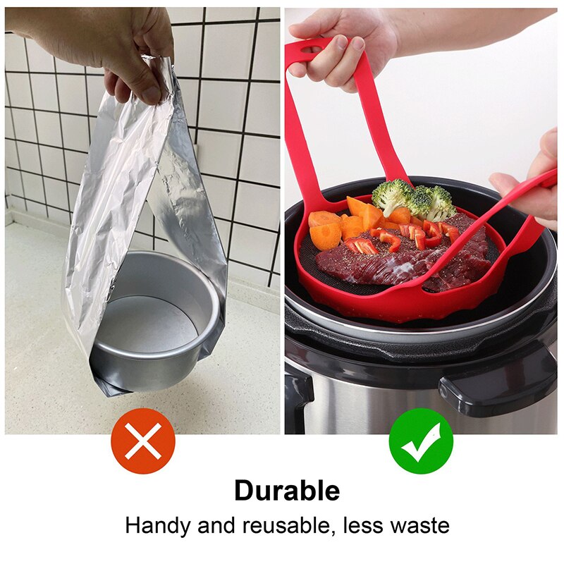 Silicone Trivet Sling Lifter For Pressure Cooker Bakeware Multi-functional Cooker Heat Resistant Egg Steamer Rack