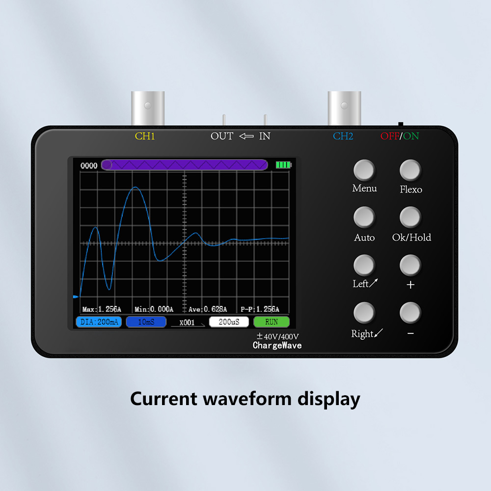 Handhållet digitalt oscilloskop 50m samplingsfrekvens 10m analog bandbredd dubbelkanal bärbart instrument bilreparation 3.2 tums lcd