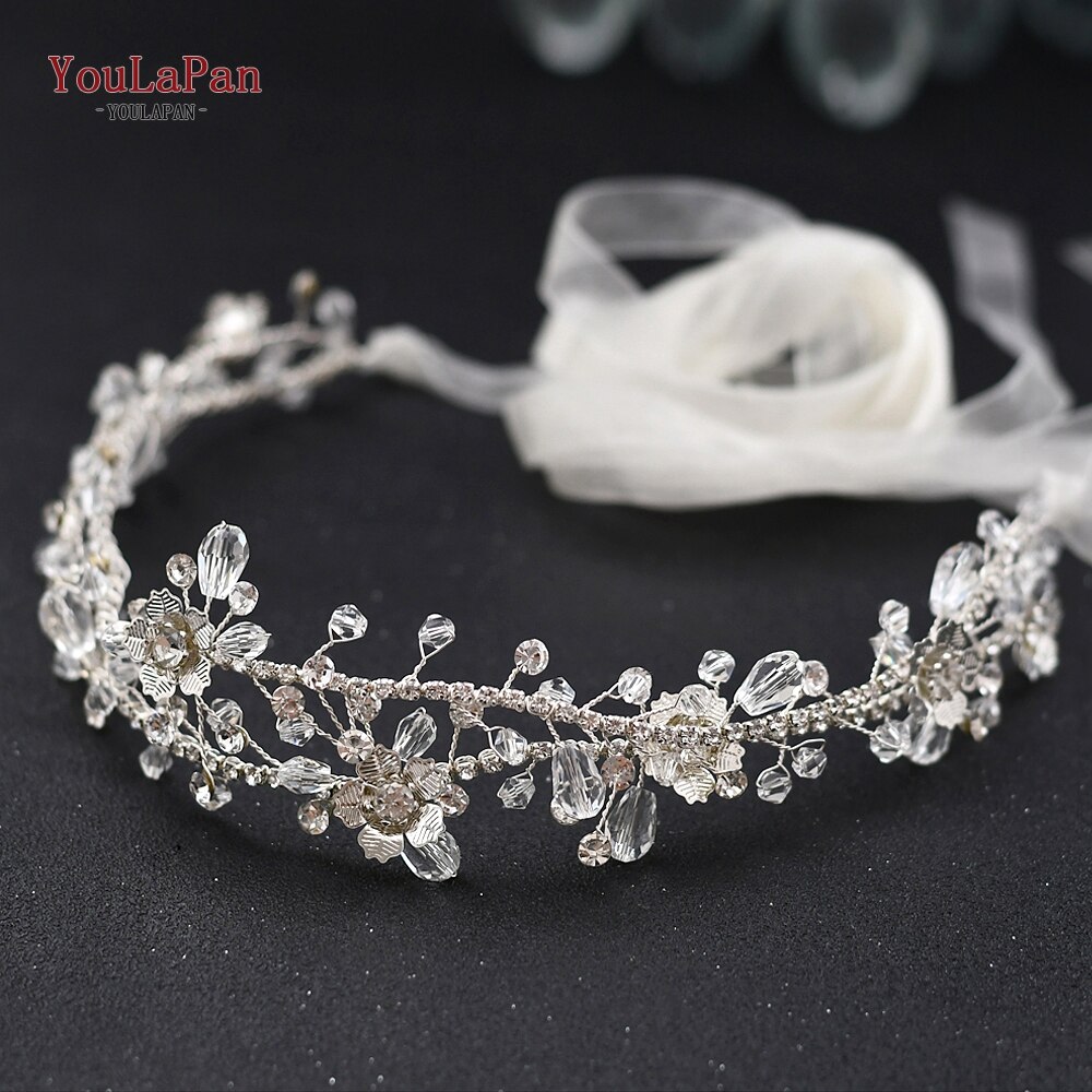 YouLaPan SH340 Strass Braut Gürtel Blume Hochzeit Kleid Gürtel Brautjungfer Schärpe Kristall Party Prom Abendkleider Schärpe Gürtel: Elfenbein Organza