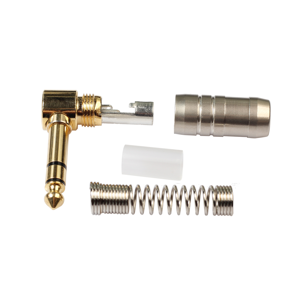 Rexus forgyldt 90 grader 6.35mm jack hanstik stereostik til mikrofon 1 stk 2 stk 10 stk