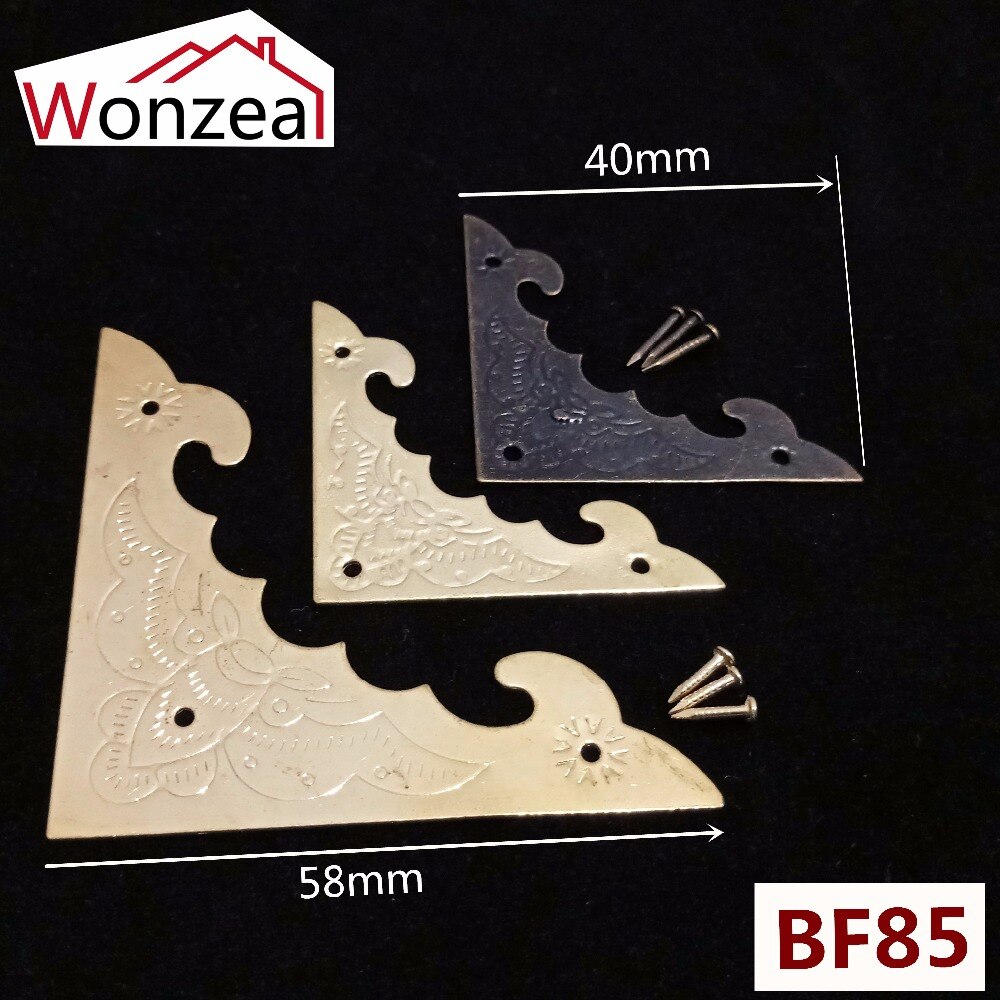 16pcs/Lot Iron Metal Angle Corner Brackets Gold Bronze 40mm Notebook Cover For Menus Photo Frame Furniture Decorative Protector