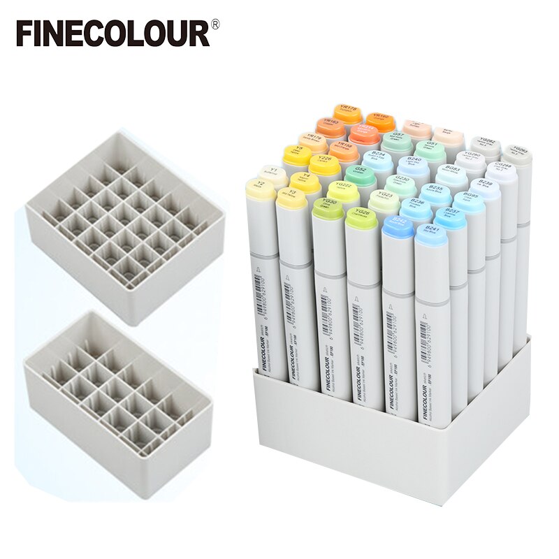 Finecolour Marker Pens Storage Bag &amp; Base 12/24/36 Holes EF100/101/102/103 Zipper Bag Multifunctional Base Penholder Ink Base