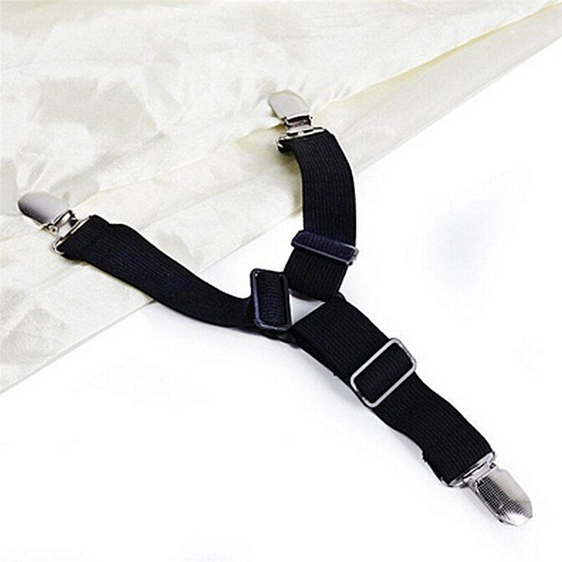 2Pcs Duvet Blanket Fastener Straps Fixing Slip-Resistant Belt Adjustable Bed Sheet Clips Cover Grippers Holder Mattress