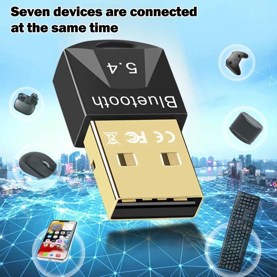 USB Adapter BT5.4 Receiver Transmitter for Pc USB Bluetooth 5.3 5.1 Dongle Receiver for Speaker Mouse Keyboard Audio Transmitter