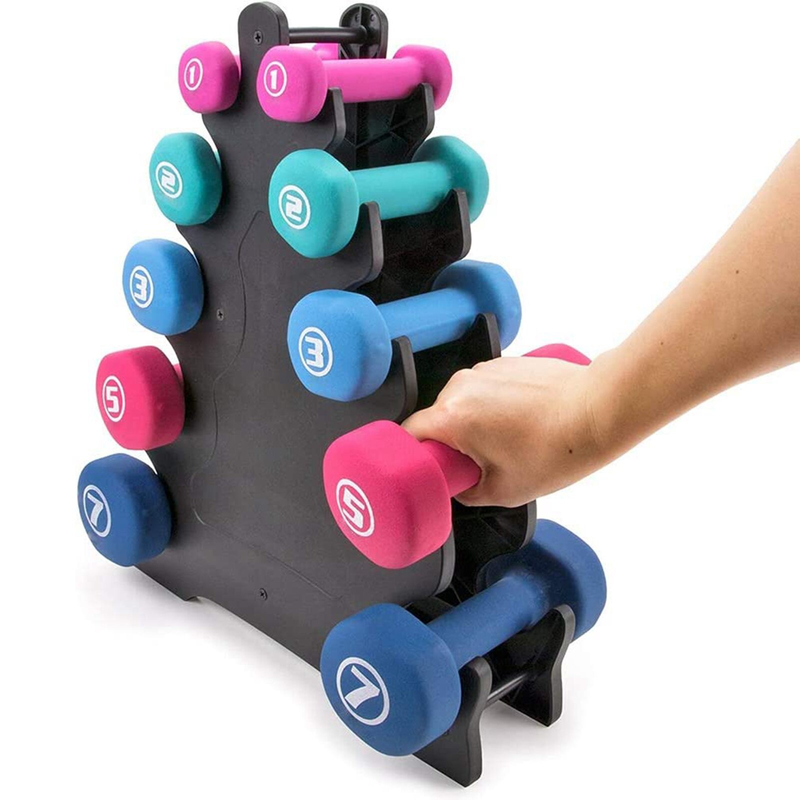 5 Layers Dumbell Weight Rack Tower Stand Space Saving Office Gym Organizer