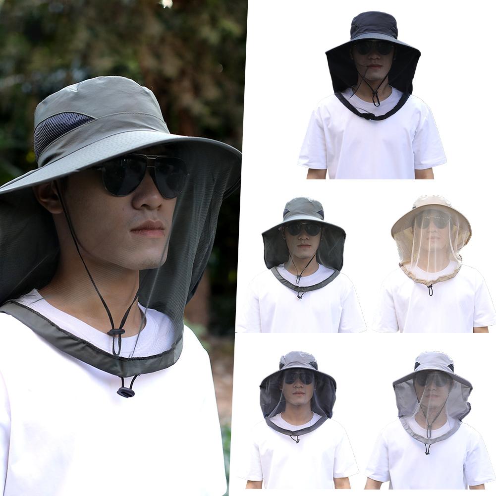 Opvouwbare muggenhoed met verborgen net Mesh Repellent Insect Bee Protection Casual Outdoor Zonnebrandcrème Vismuts Panamahoed