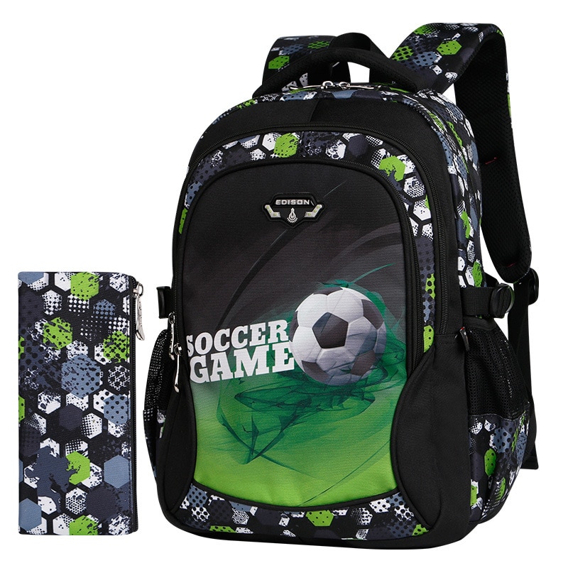 Skoletasker til drenge vandtæt rygsæk teenagere skole rygsæk cool fodbold ultra let byrde skole rygsæk