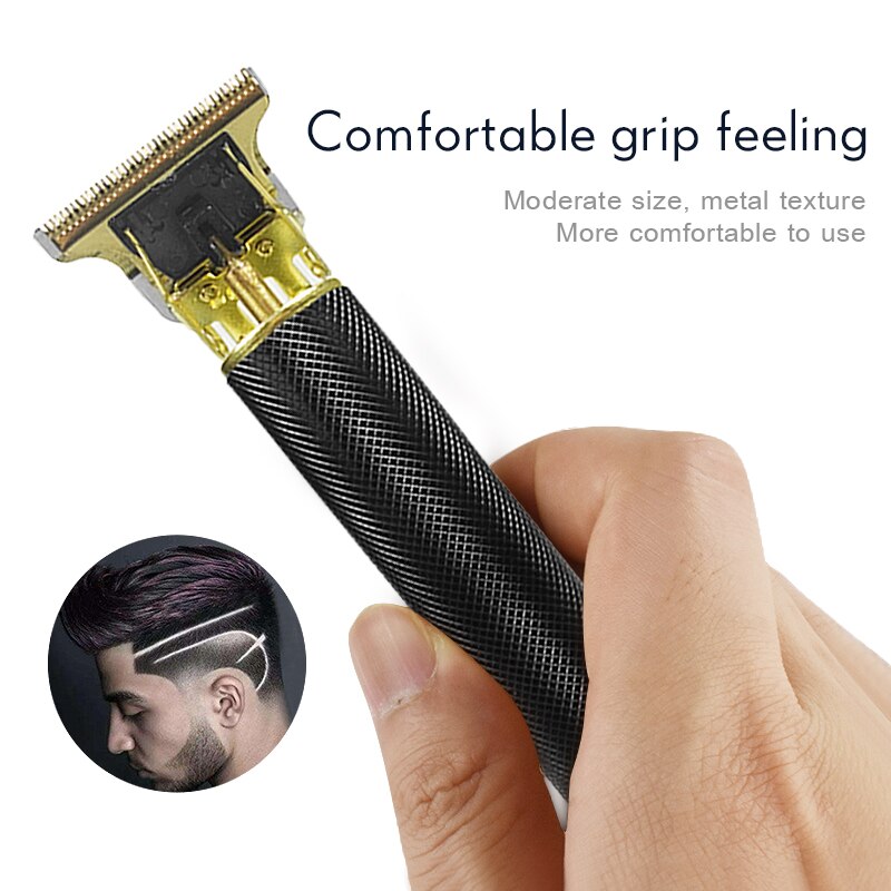 Cortadora de pelo recargable T9 sin cable 0mm Barbero Buda eléctrico recortador de pelo Máquina para cortar cabello pelado Outliner hombres F35