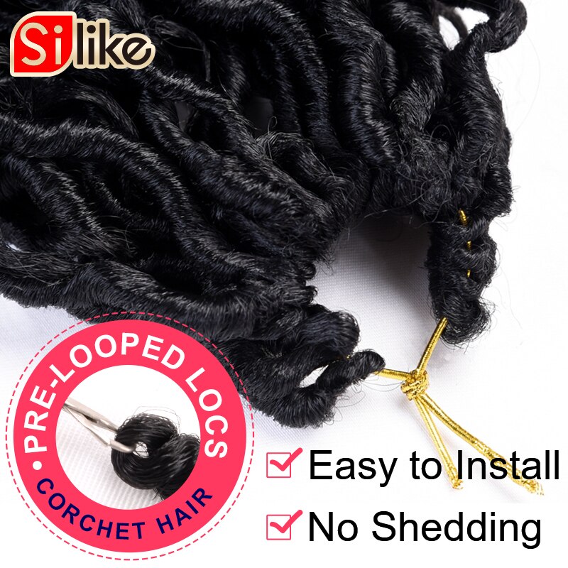 Silike 14 "dea Locs estensioni dei capelli tutto'uncinetto trecce sintetiche a spirale serrature per capelli trecce tutto'uncinetto per donne 24 fili