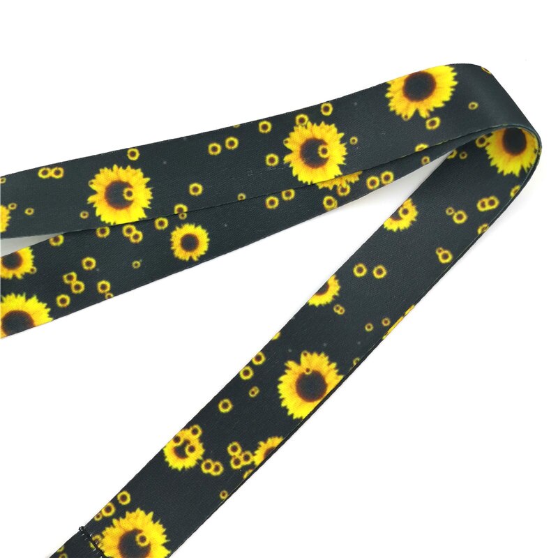 Sunflowers Keychain Lanyard For Keys ID Badge Holder Keys Hang Rope Neck Straps Keyrings Webbing Ribbon Mobile Phone Accessories