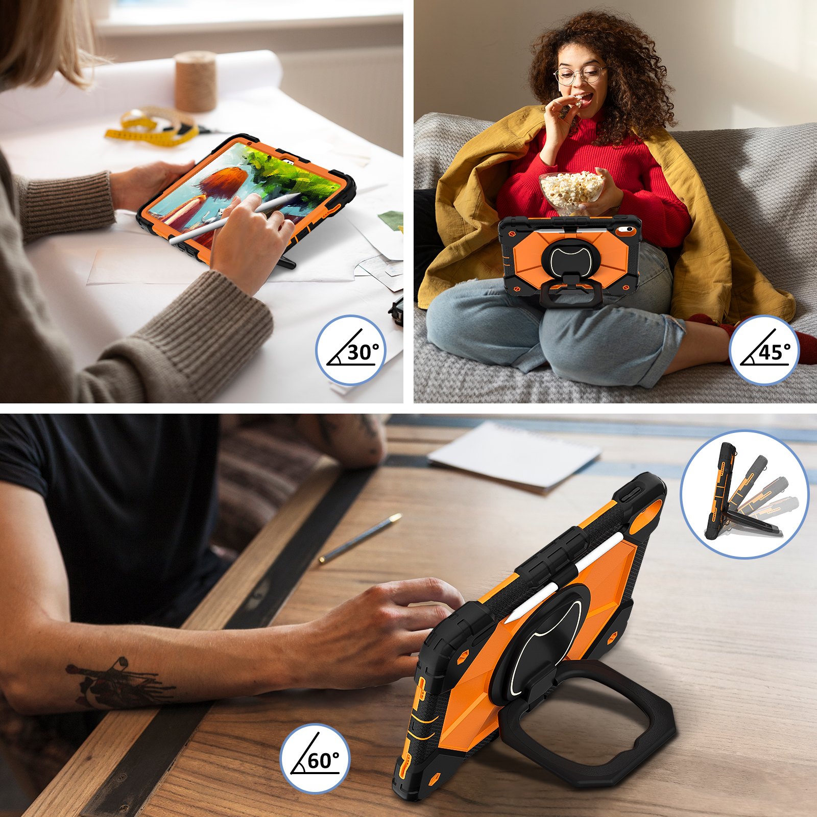 Étui de protection pour tablette adapté pour iPad A16 11Th (2025)/Ipad 10.9 10Th (2022) avec support de sacoche, 12 couleurs disponibles