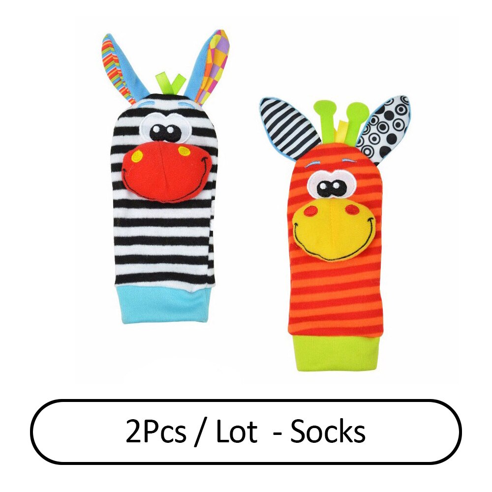 Children's Socks Cartoon Baby Toy Wrist Strap Socks Animal Plush Rattles Children's Toys Newborn Foot Finder Sock Newborn Rattle: WZ002-WAZI