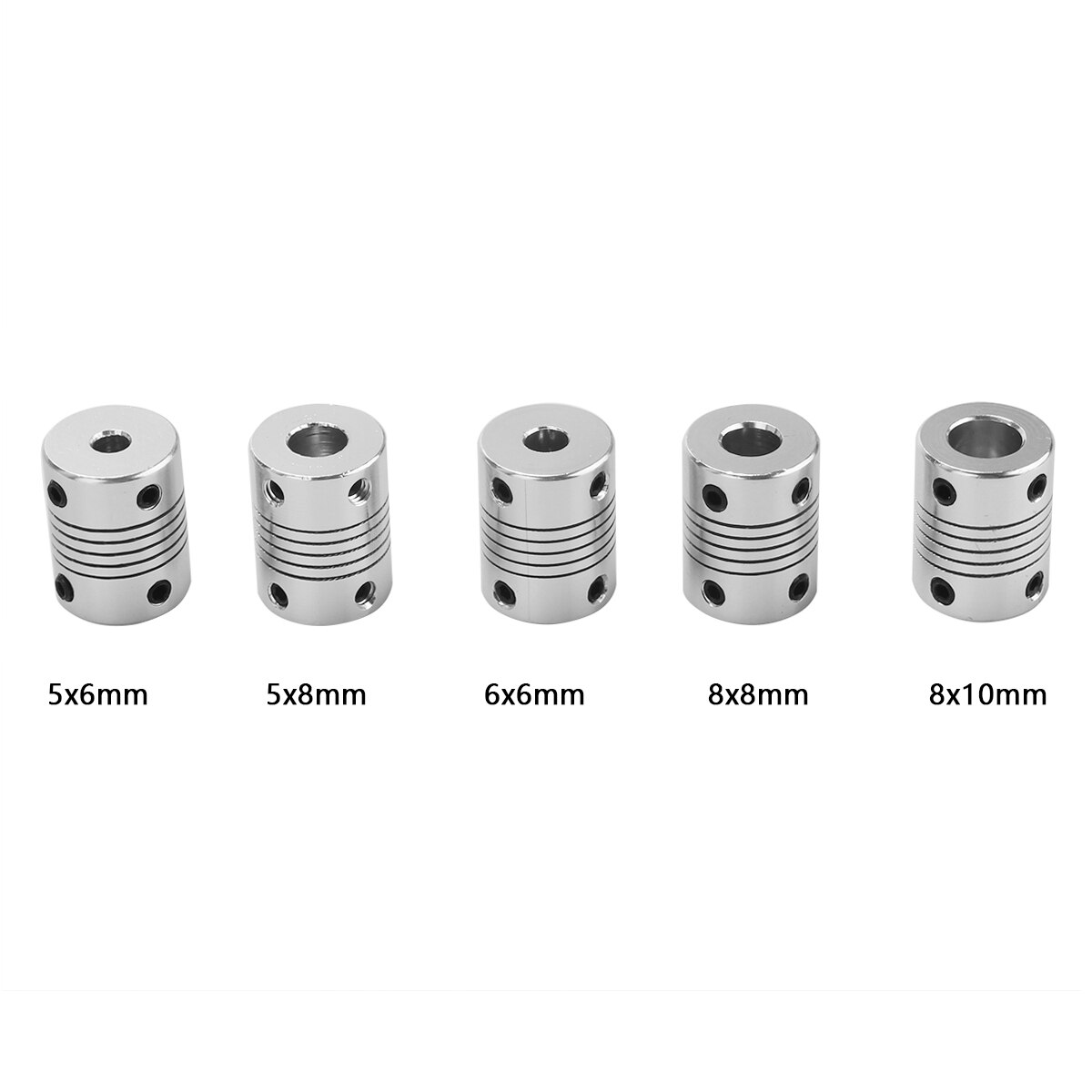 1 Pc Motor Jaw Shaft Coupler 5 Mm Tot 8 Mm Aluminium Flexibele Koppeling Od 19X25 Mm 6/8/10 Mm