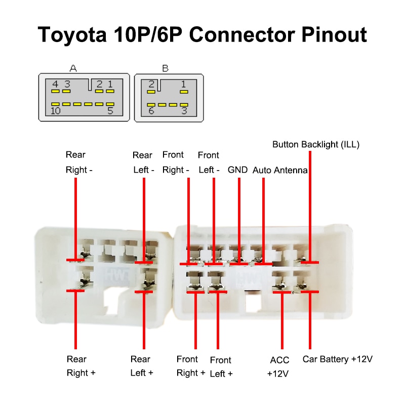 Toyota Wiring Harness Adapter ISO 10487 Plug 12V 16 Pin Proprietary Connector Cable For Corolla Camry Prius RAV4 Land Cruiser