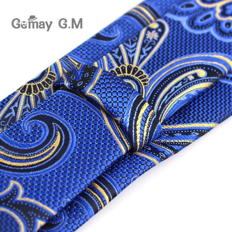 Paisley slips til mænd klassiske silke slips herre jakkesæt slips 7.5cm stribet hals slips til bryllup virksomhed