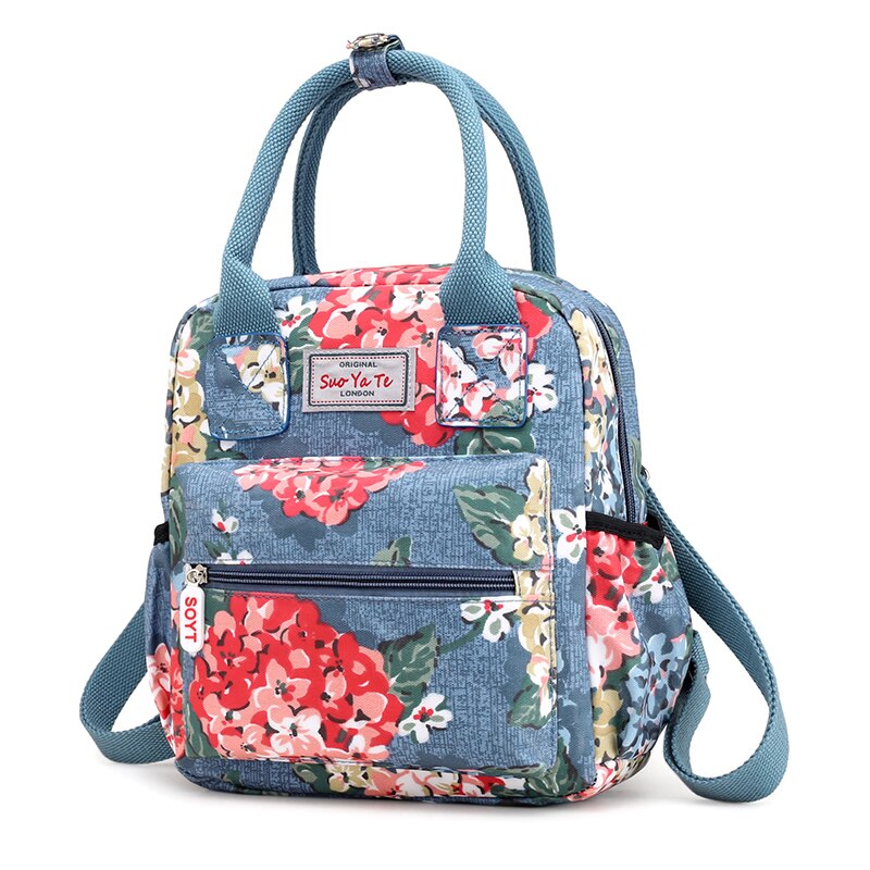 Bloemen Patroon Vrouwen Rugzak Waterdichte Nylon School Rugzak Vrouwelijke Cartoon Afdrukken Rugzak Sac: 1