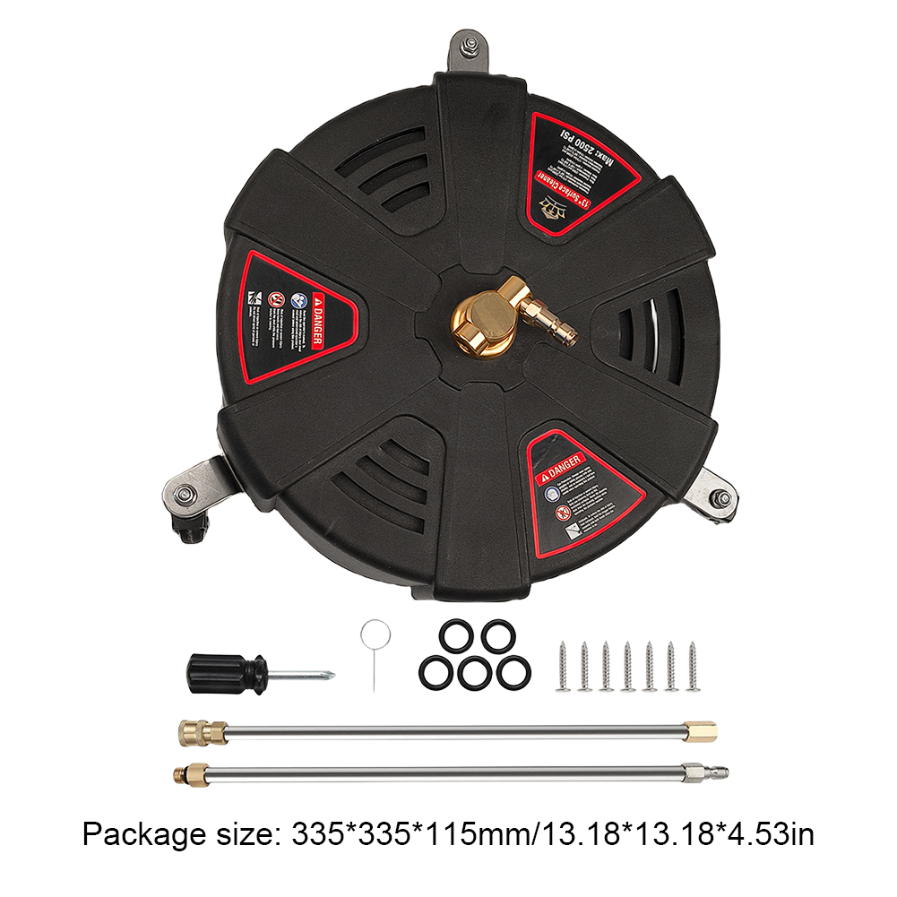 Pressure Washer 1/4 Quick Connector Floor Scrubber with Extension Wand Powerful Pressure Washer Replacement Nozzles with 3 Wheel: Default Title