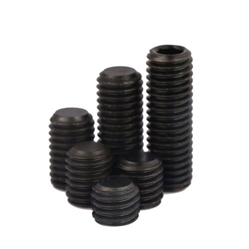 40 pcs M3 12.9 niveau Flat end Strakke Plug Headless inbus schroef Flats hoofden machine Allen bolt 2 mm-12mm Lengte