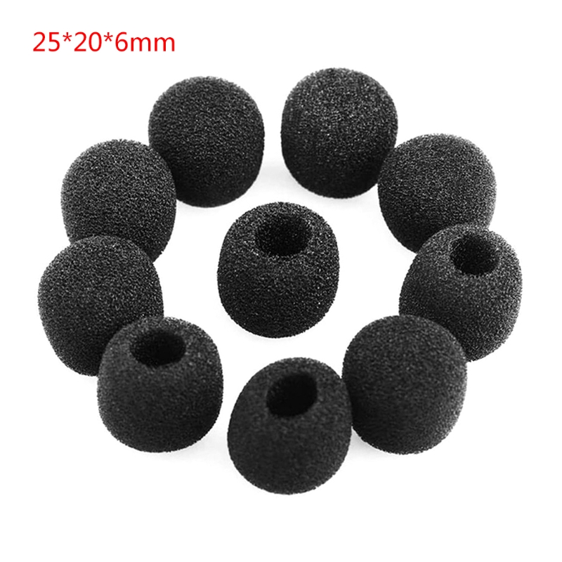 10pcs Headset Replacement Cover Gooseneck Sponge Foam Microphone Windscreen: GRAY