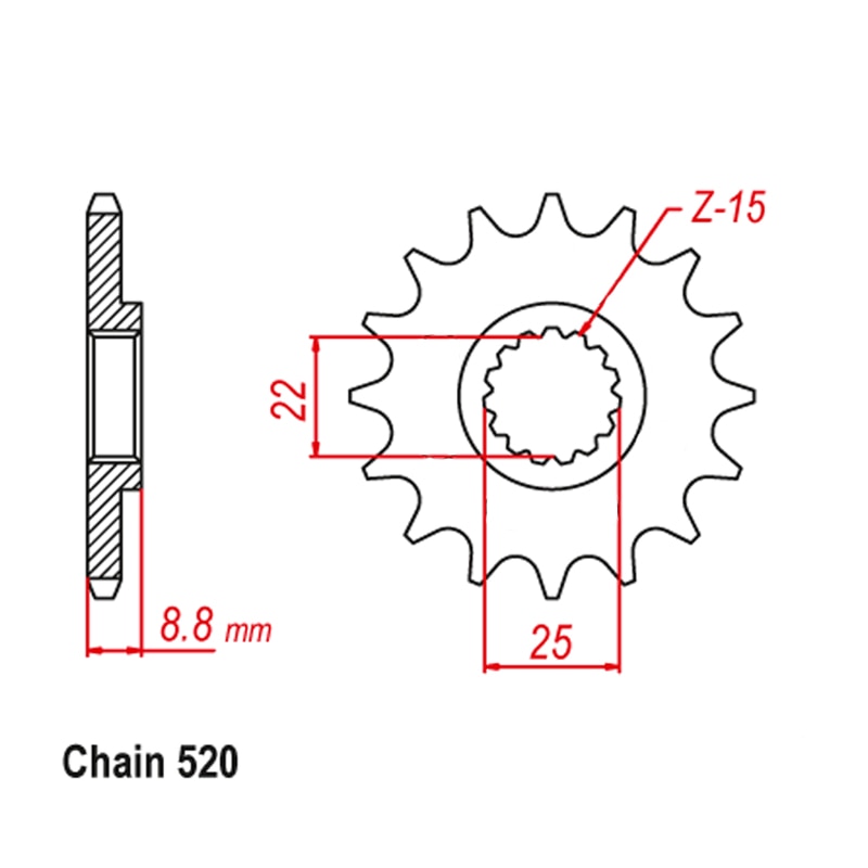 Piñón delantero para motocicleta, 13T, 14T, 15T, para KTM, seis días, MX, XC, MC-W, SX, SMR, RR, 125, 250, 300, 350, 400, 500, 520, 525, 530, EXC, Enduro