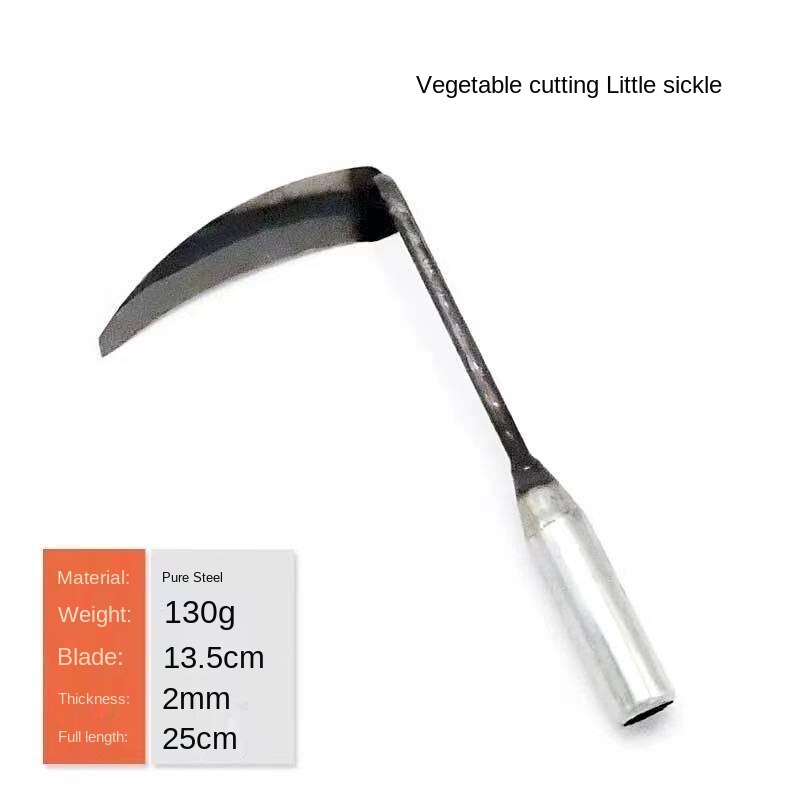Hoz de acero al manganeso para cultivo agrícola, herramienta de remolque de mango corto y exterior de larga distancia, para trigo, arroz vegetales y agua seca: U