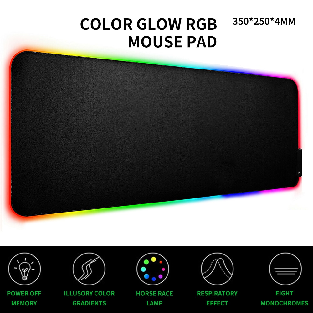 Grande RGB gioco topo pad Gamer portato Del computer Mousepad topo Grande Zerbino con Retroilluminazione Tappeto per La tastiera Scrivania Zerbino