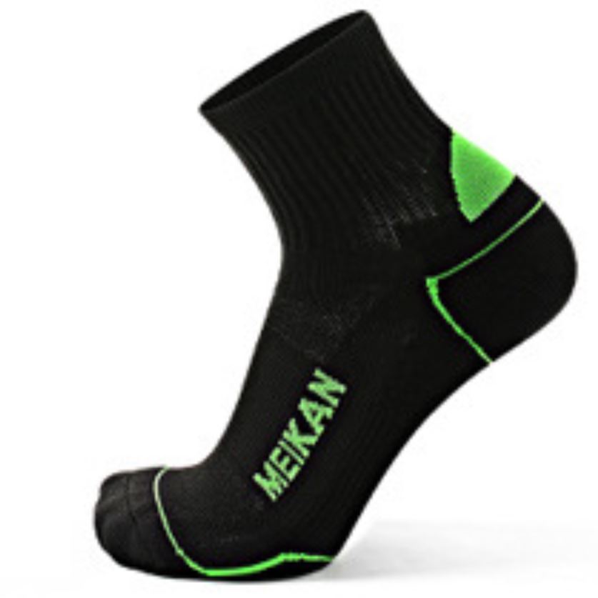 Meikan mærke 2 par profession low cut joggingsok, der transporterer sved hurtigttørre ankel sportsokker til fitness fitness tennis marathon: Sort (ankelsok) / 39-42