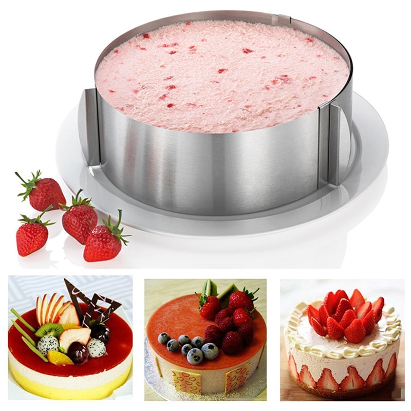 16-30cm Adjustable Cake Layered Slicer Stainless Steel Retractable Circular Mousse Ring Cut Tool Round Cake Cutter