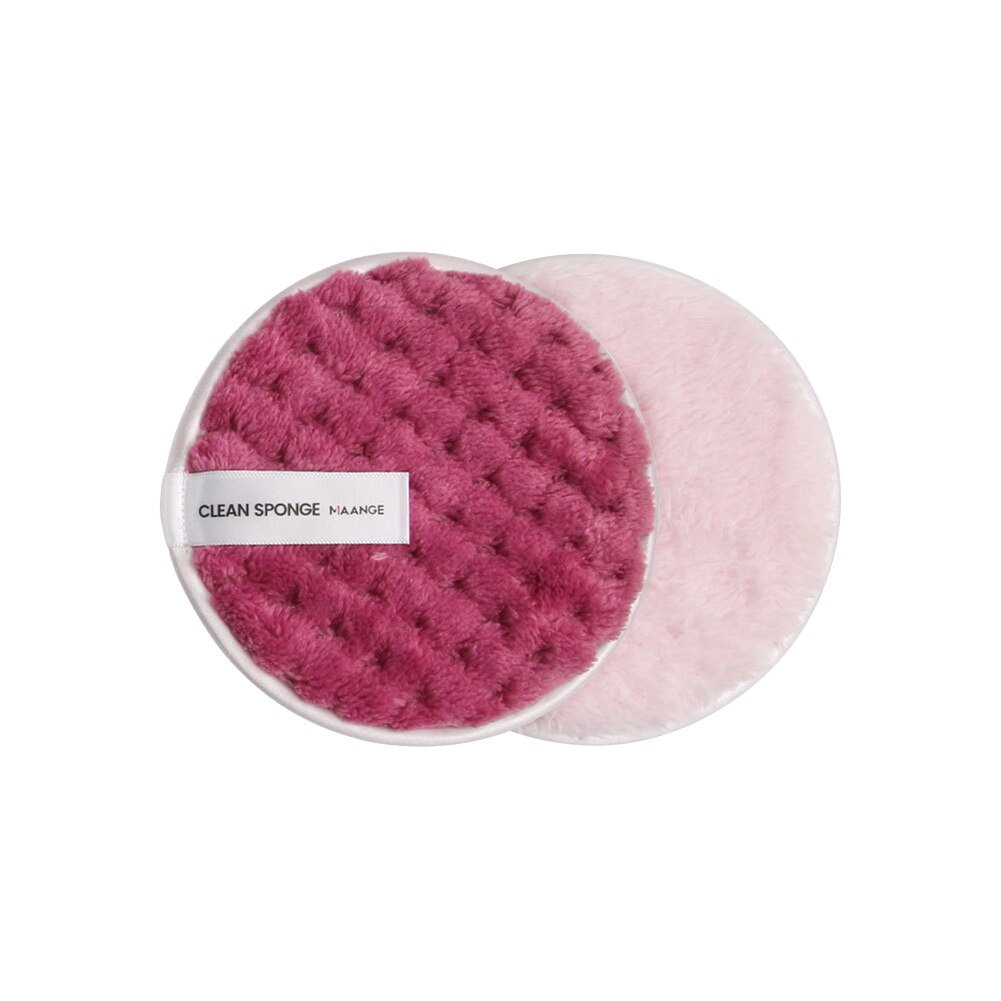 Rund form rengöring puff makeup remover tygkuddar mjuk kosmetisk svamp ansikts makeup bärbar: Lila