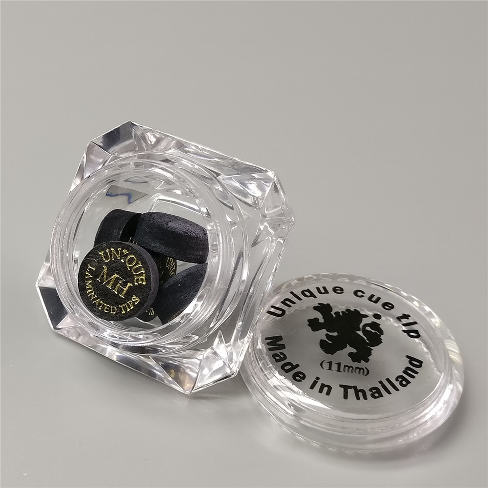 Snooker Tips 11-12mm Unique Cue Tips 5pcs/box Thailand Medium/Hard Carom Laminated Cue Tips Billiard Accessories