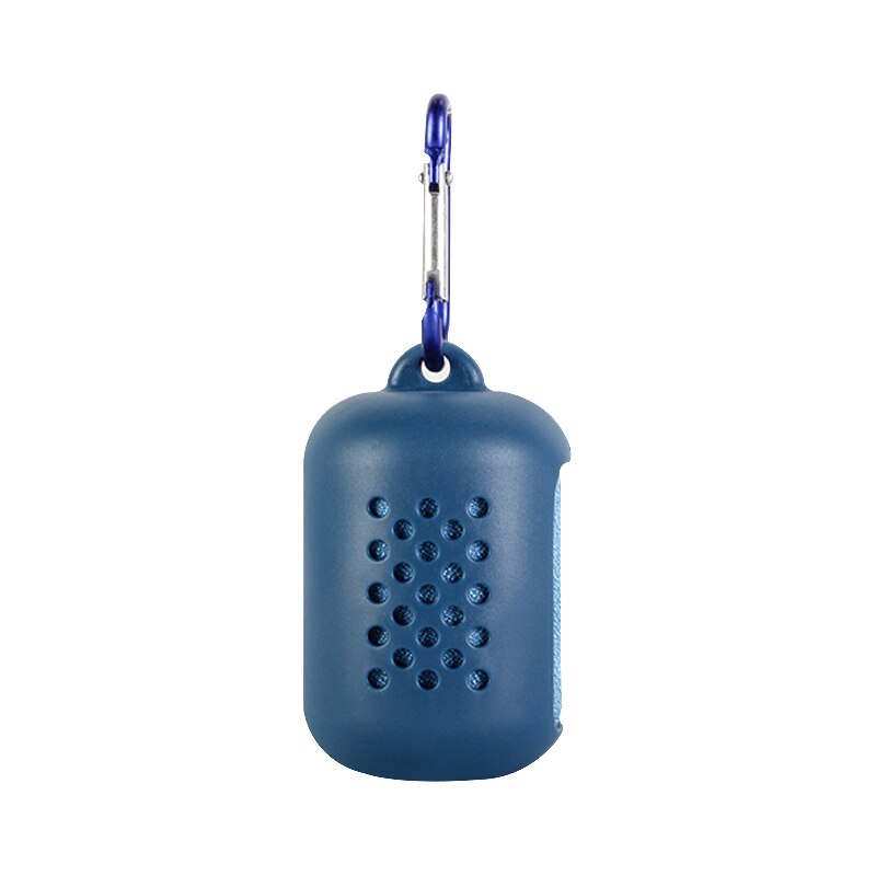 Reizen Opvouwbare Mini Handdoek Draagbare Wandelen Camping Quick Dry Handdoek met Silicon Case Outdoor Tool Sport Gezicht Handdoek: Blauw