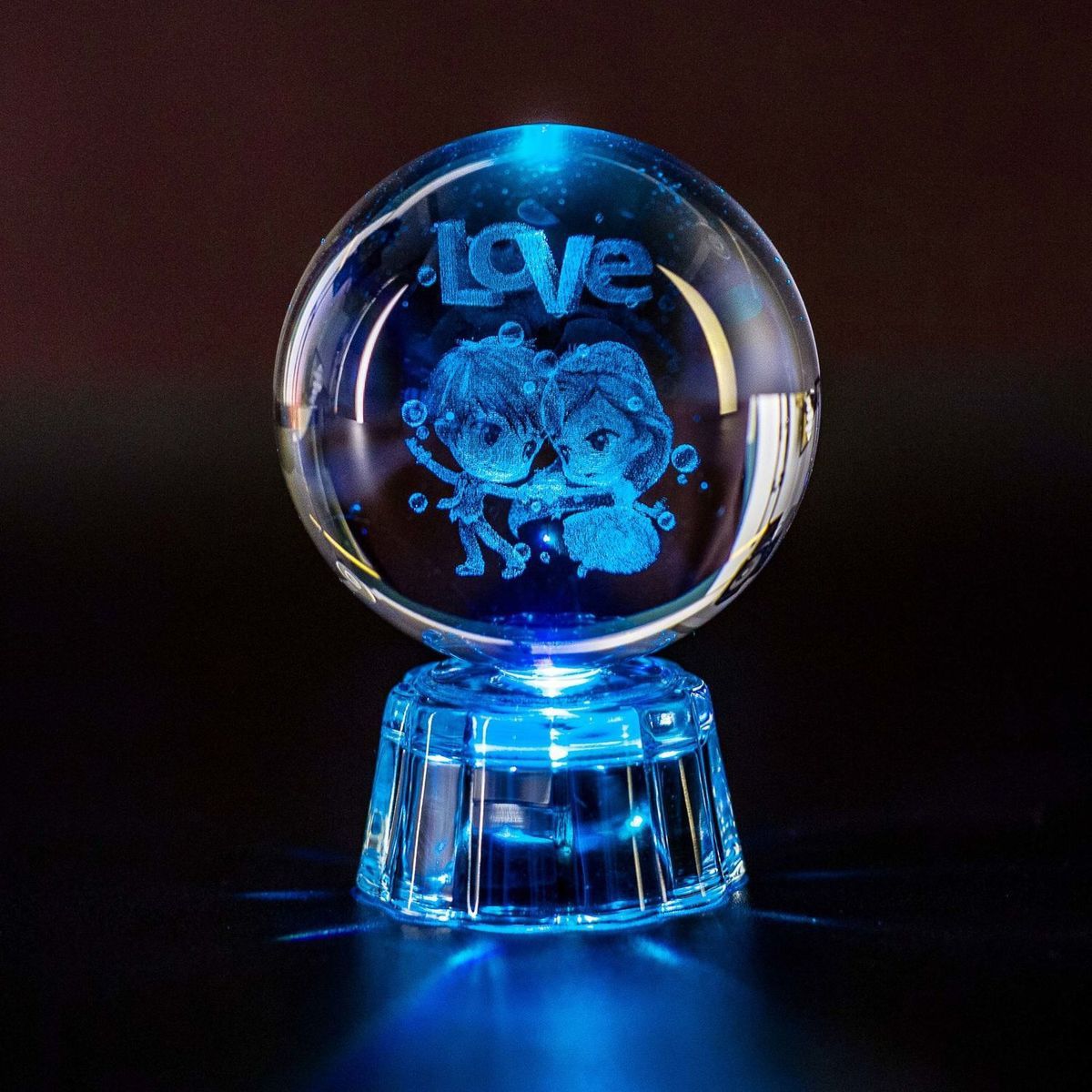 Lámpara de cristal brillante, luz nocturna de galaxia planetaria, bola de cristal, luz de mesita de noche, decoración del hogar, de Navidad: Marrón