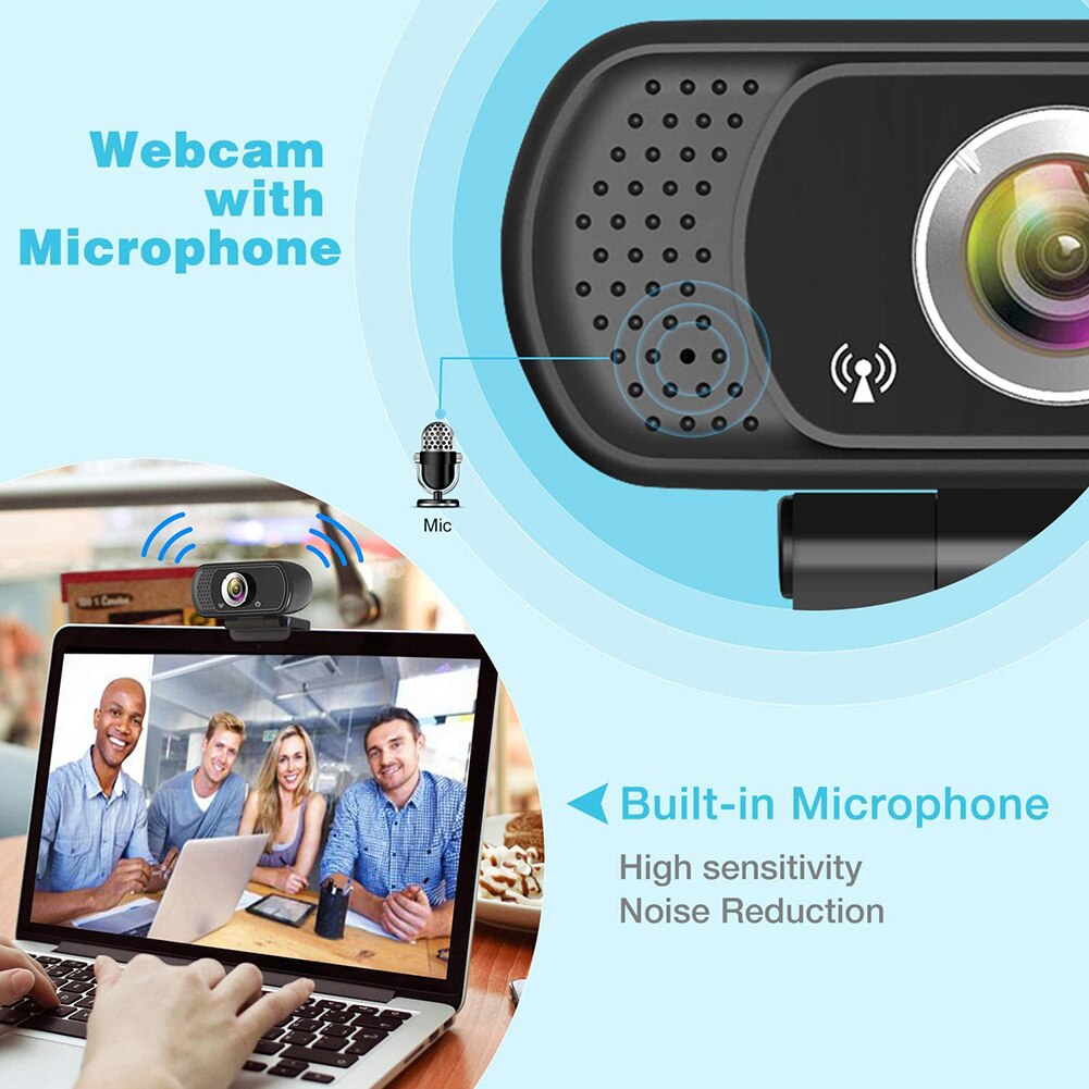 Portátil 1080p hd usb webcam vídeo ao vivo em linha fixo foco mic web câmera de vidro lente cmos sensor de imagem