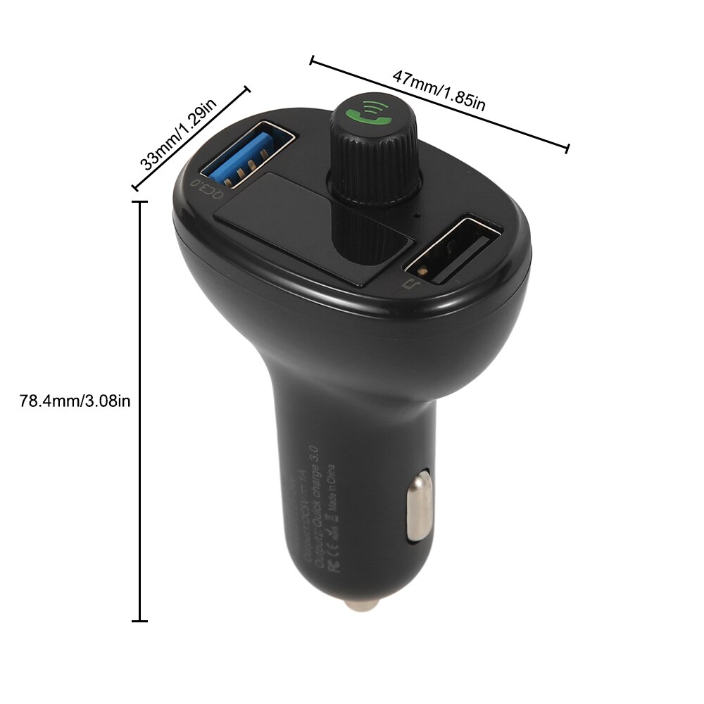 Bluetooth 4.2 Power Adapter Dual Usb-poort Draadloze Handsfree Car Fm-zender MP3 Speler QC3.0 Usb Aansteker Voor Huawei Iphone