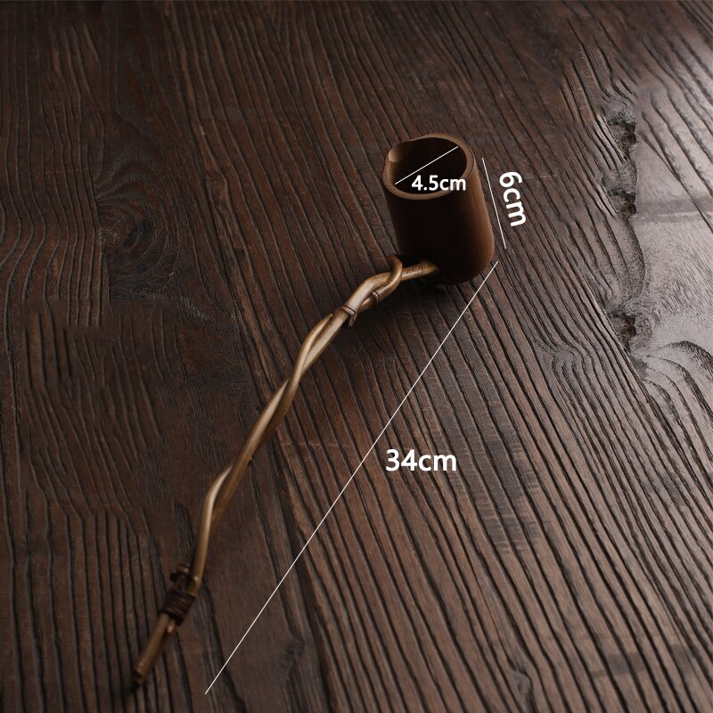 Cuillère à eau de racine de bambou à Long manche, outils de cuisine carbonisés, vaisselle de table, ustensiles de cuisine pour thé Kung Fu outils à thé: C